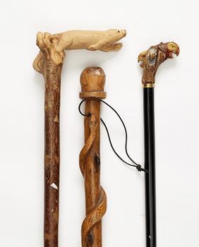 169. DAMKÄPP, KÄPP samt VANDRINGSSTAV, trä, 1900-tal.