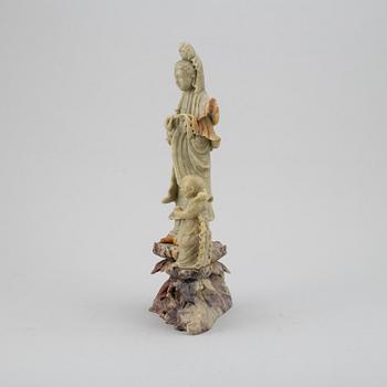Two Soapstone figure groups, China, 20th Century.