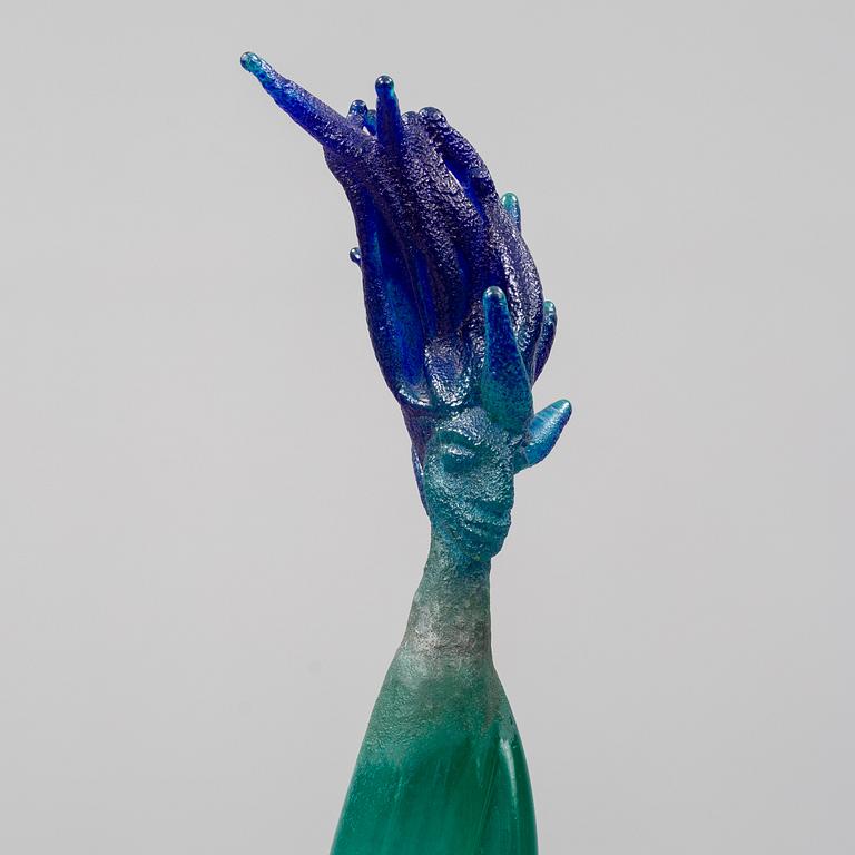 KJELL ENGMAN, a unique sand cast glass sculpture, Kosta Boda, Sweden.