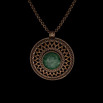 HALSSMYCKE, brons, chromdiopsid, Kalevala Koru.