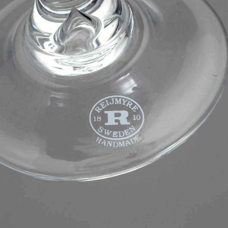 VINGLAS samt CHAMPAGNESTRUTAR, 5+7 st, Rejmyre, 1900-talets slut.