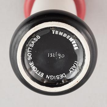 Ettore Sottsass, a limited edition "Bobine" vase, Tendentse, Italy.