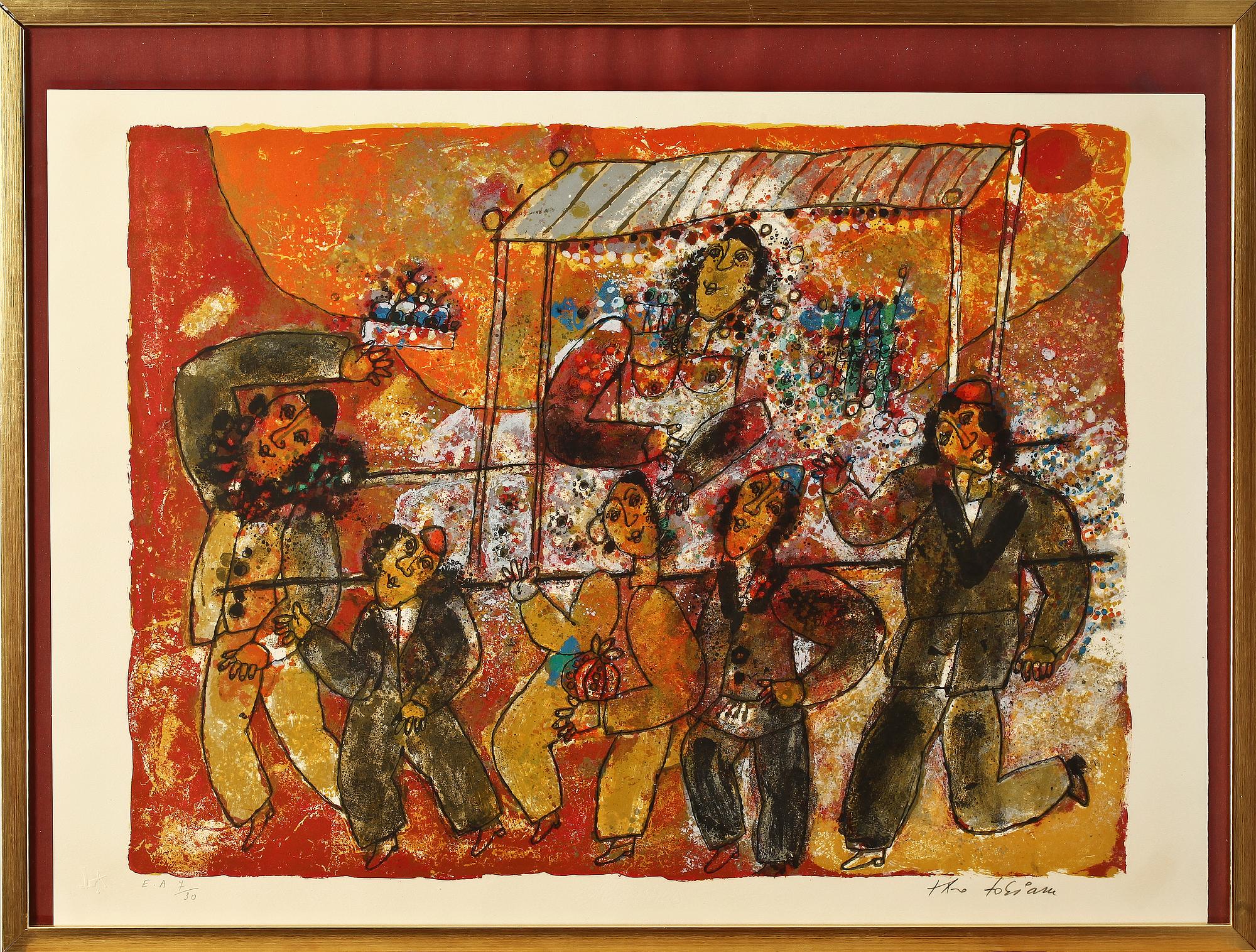 THEO TOBIASSE, färglitografi, sign samt nr E.A 7/30.