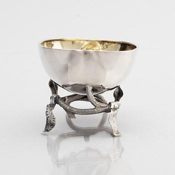 A Russian silver bowl on foot, mark of Adolf Masche, assay master Edward Brandenburg, St. Petersburg 1857.