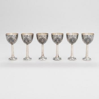 An 8-piece silver cocktail set, Thailand, 20th Century.