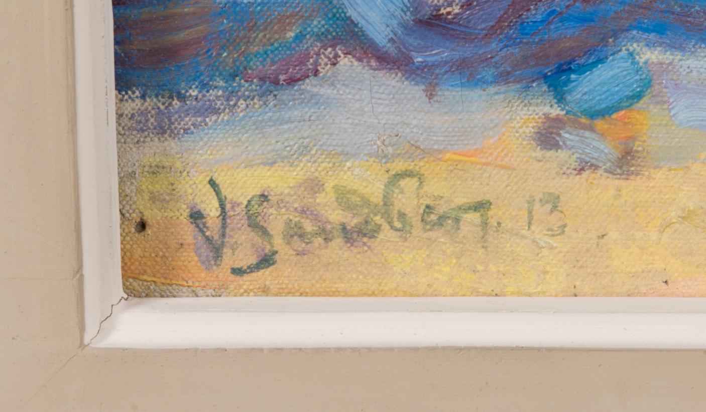 Okänd konstnär, olja på duk, signerad V. Sandberg och daterad -13.