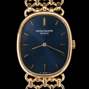 HERRARMBANDSUR, 18 k guld, "Golden Ellipse", Patek Philippe. Vikt ca 82 g.