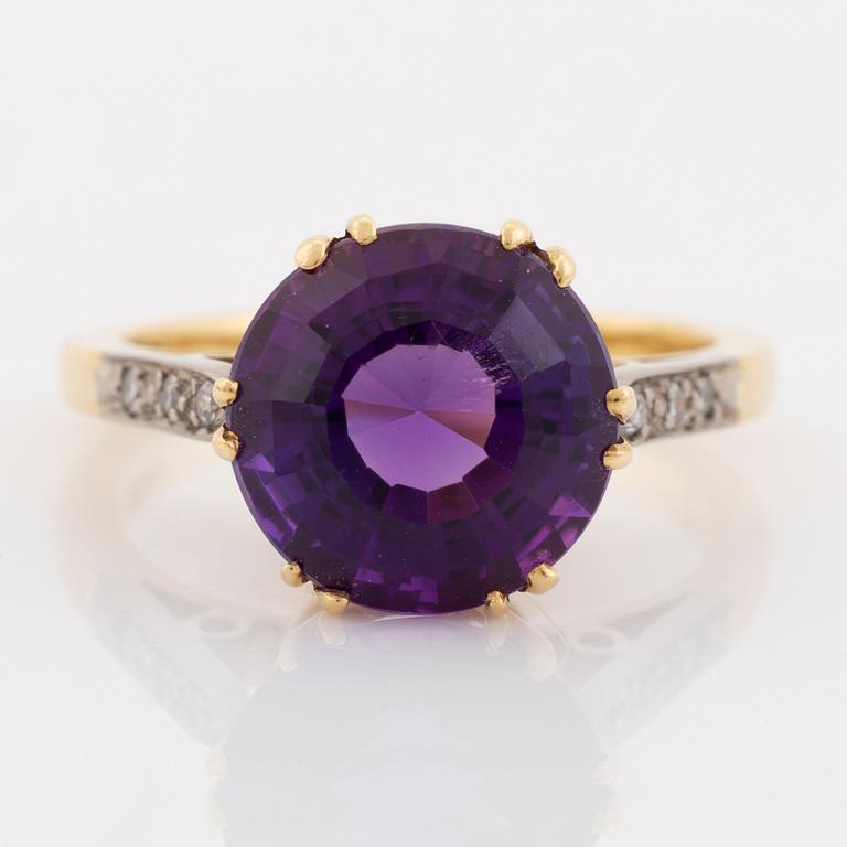 Amethyst and diamond ring.