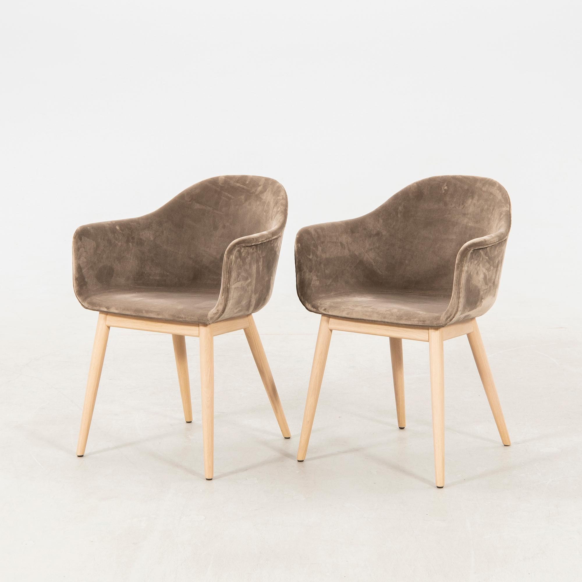 Norm Architects "Harbour Dining Chair" armchairs, a pair, and chairs, a pair, for Audo Copenhagen, contemporary.