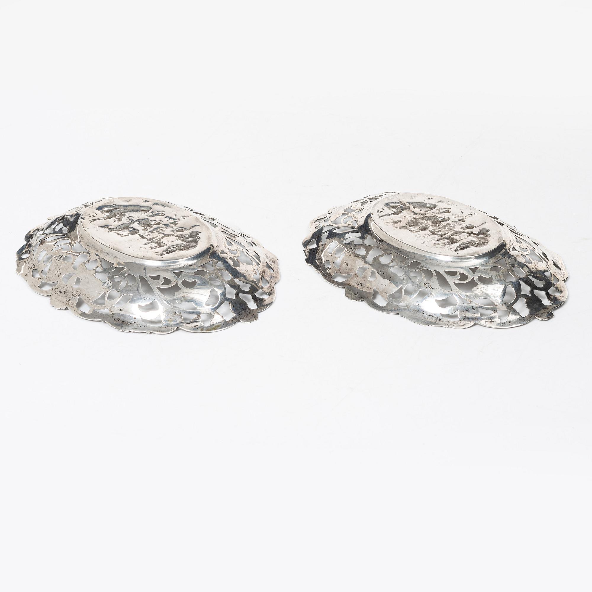 Sauceboat, a pair, silver, Rococo style, 20th century.