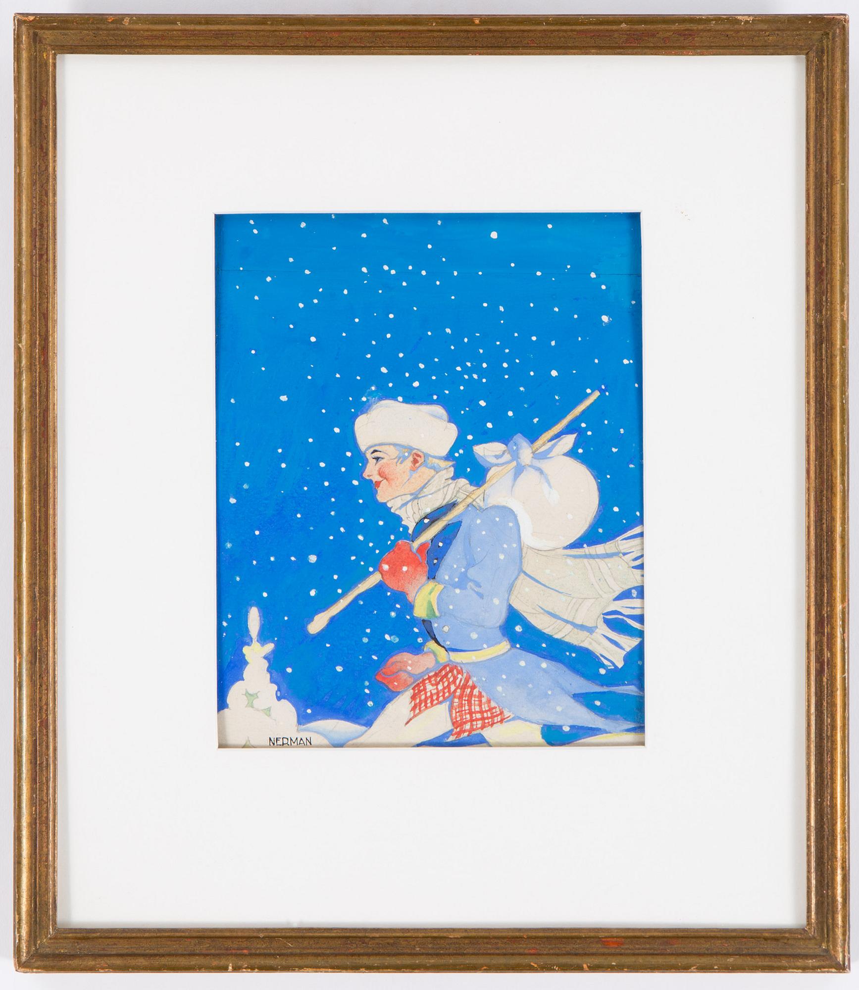 EINAR NERMAN, gouache, signed.