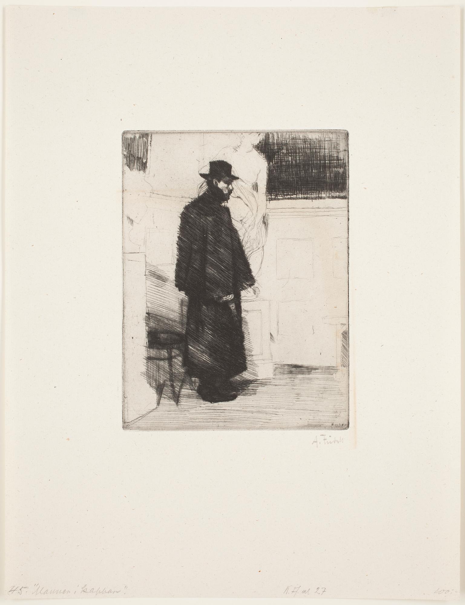 AXEL FRIDELL, etsning, Stockholm 1915, signerad.