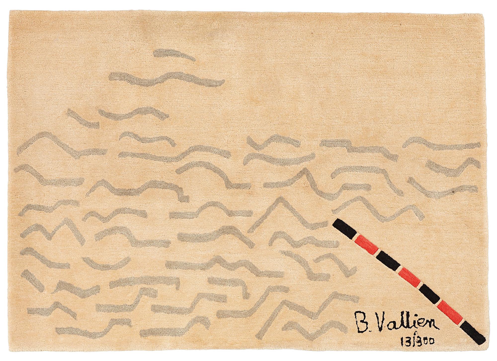 Bertil Vallien, Matta, ”Marker” (Sjömärke), tuftad, ca 139,5-140,5 x 196-199 cm, signerad B. Vallien 13/300.