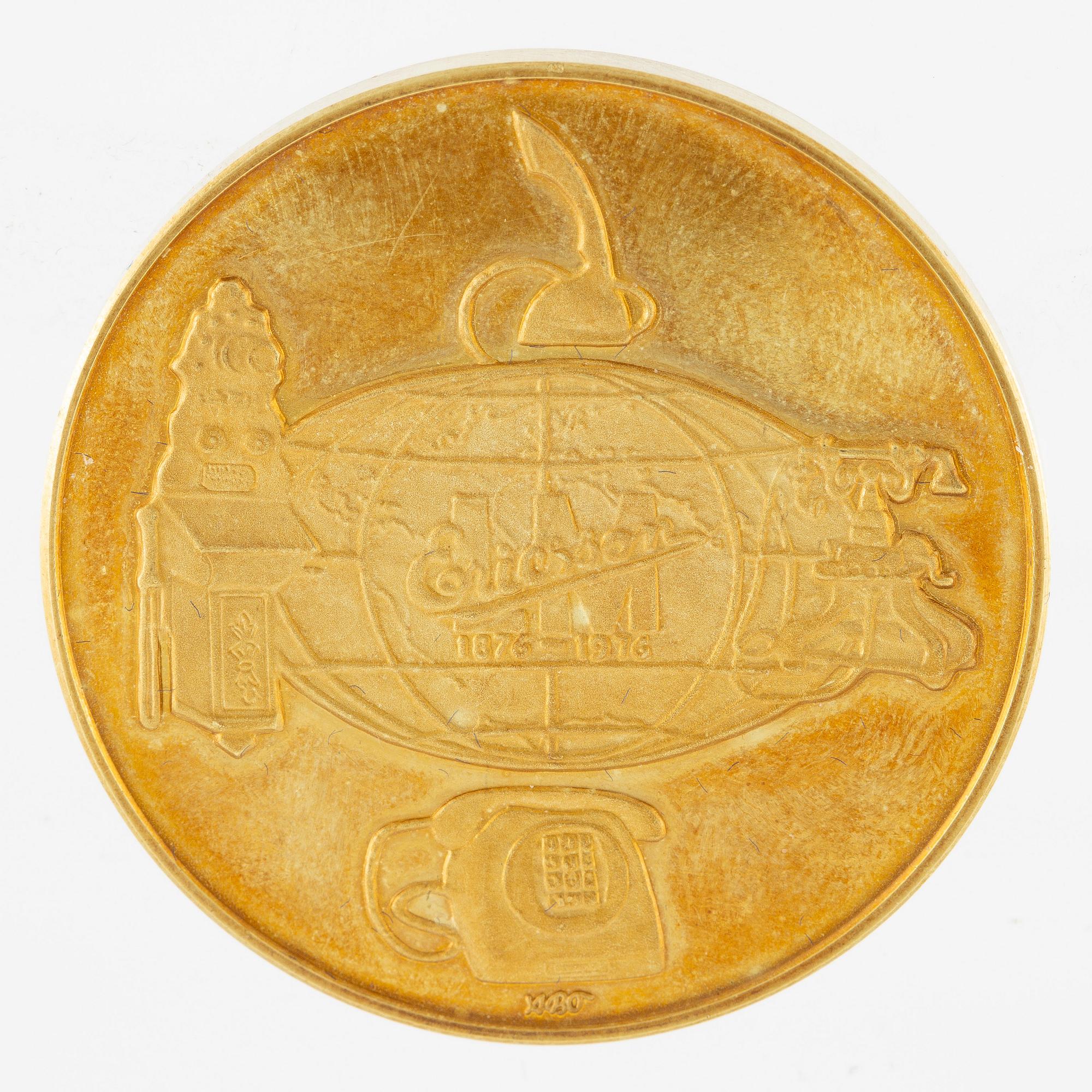 Commemorative medal, LM Ericsson 1876-1976, 18K gold, Sporrong.