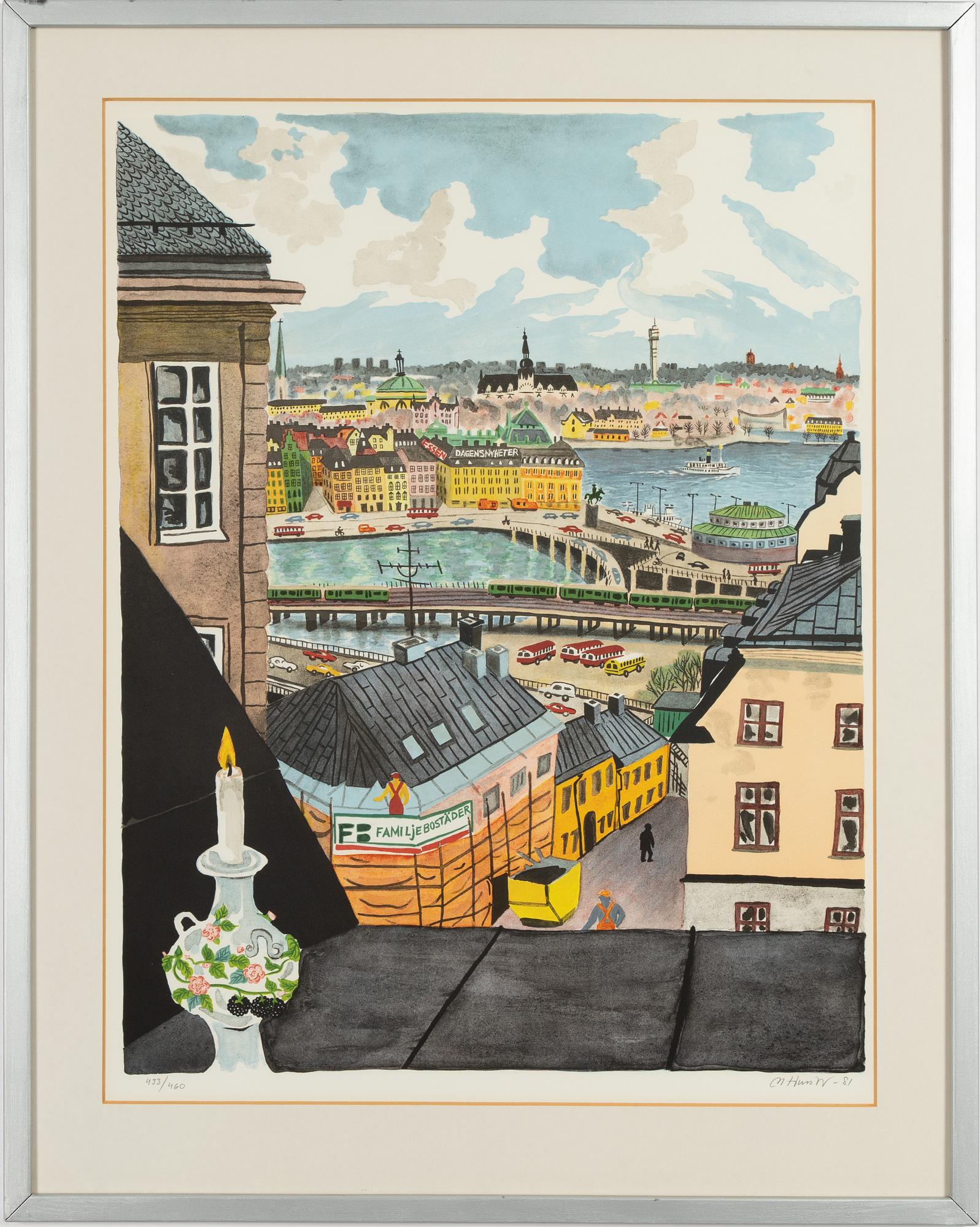 Mona Huss Walin, lithograph in colours, signed, dated -81 and numbered 433/460.