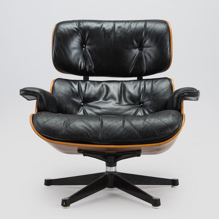 Charles and Ray Eames, a 1960s 'Lounge chair' and stool for Herman Miller.