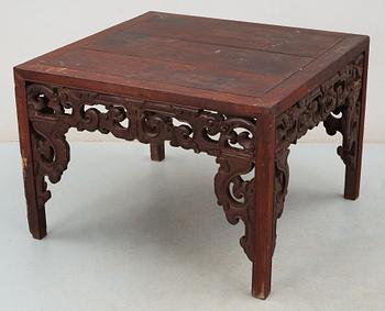 A hardwood free standing table, Qing dynasty, presumably 18th Century.