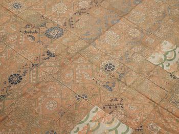A patchwork blanket with Japanese silk brocade, Meiji period (1868-1912).
