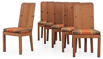 413. An Axel-Einar Hjorth set of 'Lovö' pine chairs by NK, Sweden 1930's.