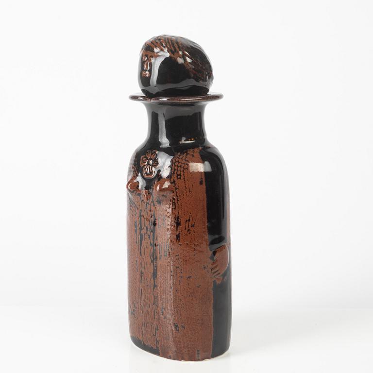 Stig Lindberg, a stoneware bottle with stopper, Gustavsbergs Studio, Sweden.
