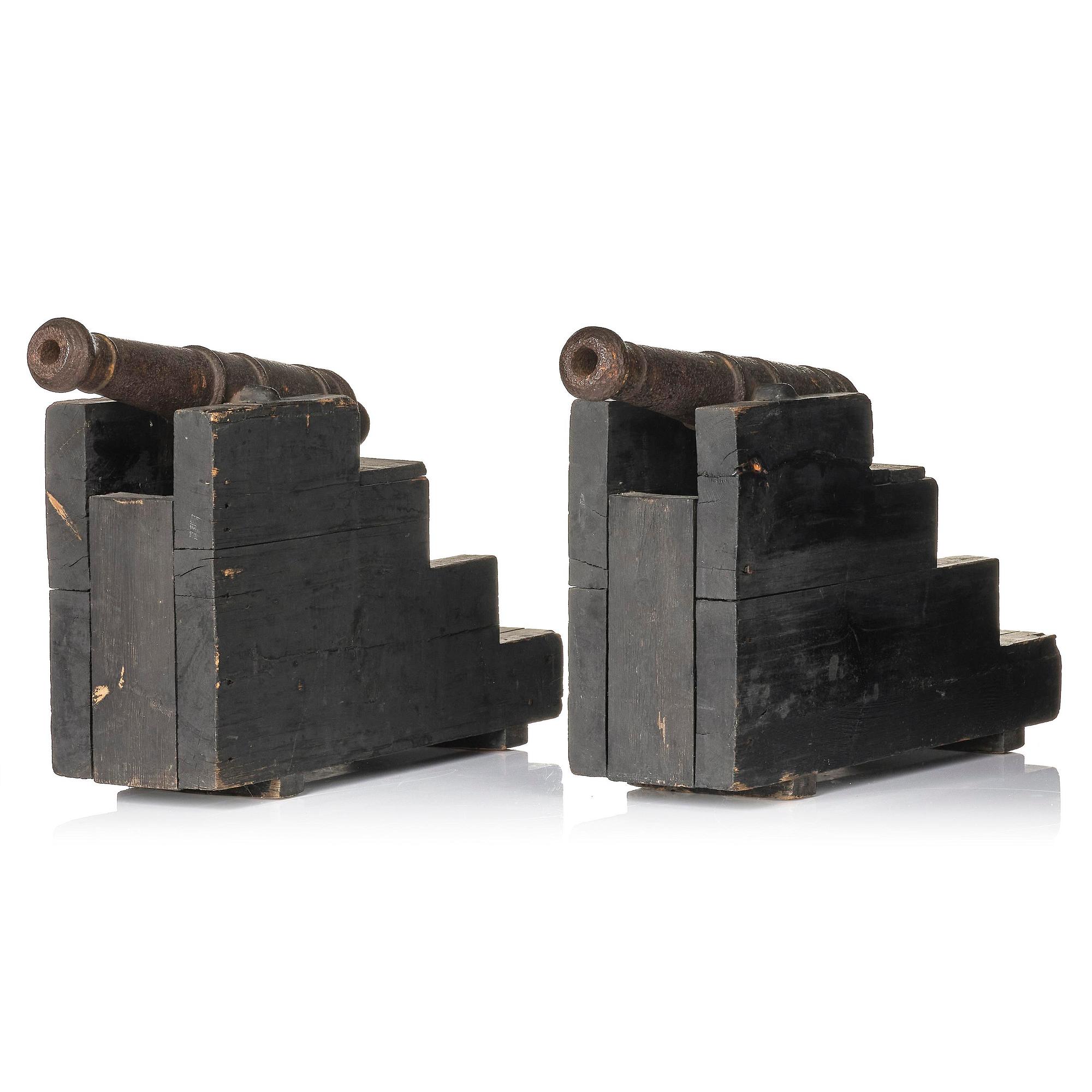 A pair of salute cannons, presumably 19th century.