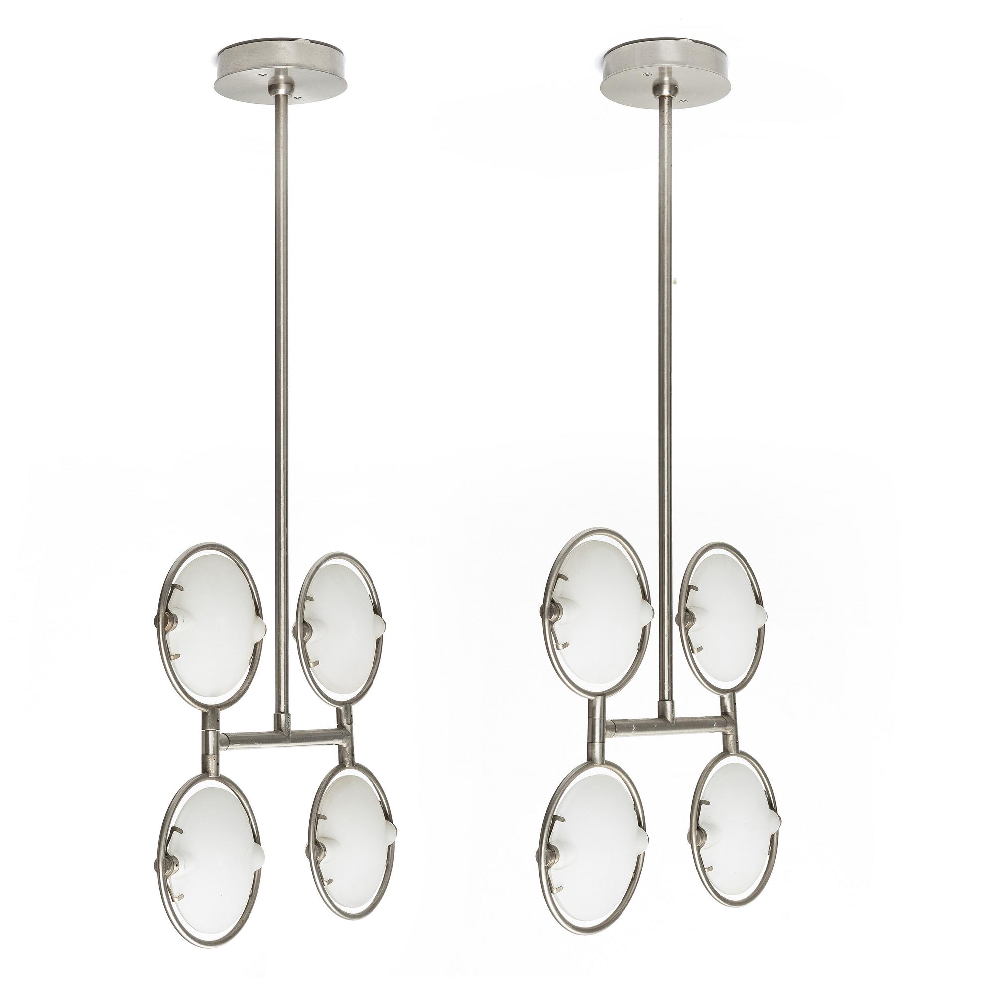 Fontana Arte, ceiling lamps, a pair, "Nobi".