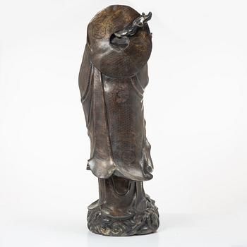 A large Japanese bronze figure of a Rakan, Meiji (1868-1912).