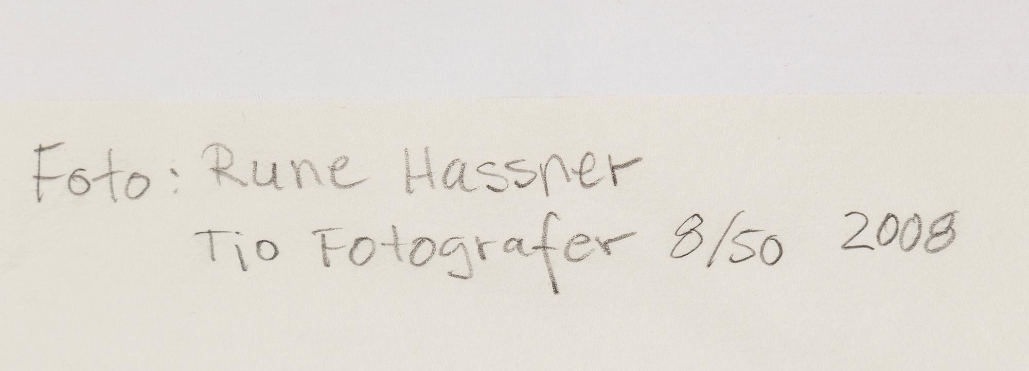 RUNE HASSNER, photography, signed and numbered 8/50.