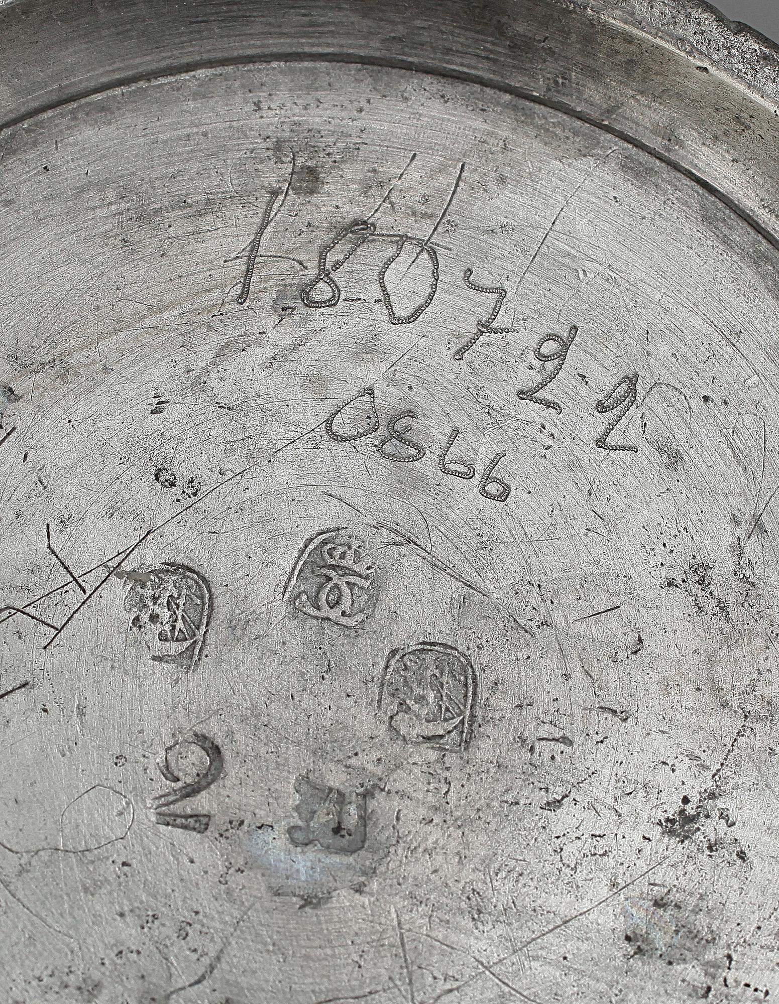 PARTI TENN, 7 delar, 1700/1800-tal.