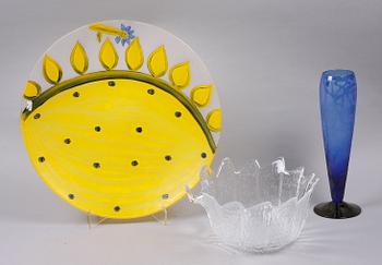 PARTI GLAS, 3 delar, Orrefors, Kosta, Lindshammar.