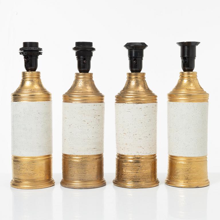 Bordslampor, 4 st, Bitossi för Bergboms, 1900-talets andra hälft.