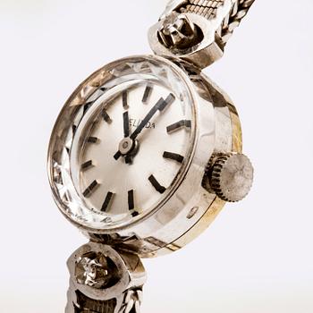 Wrietwatch Belina, 18K whitegold 2 single-cut diamonds, 15 mm, manual.