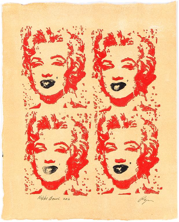 RICHARD RYAN, "Nikki Beach", monoprint, signerad och daterad 2011.