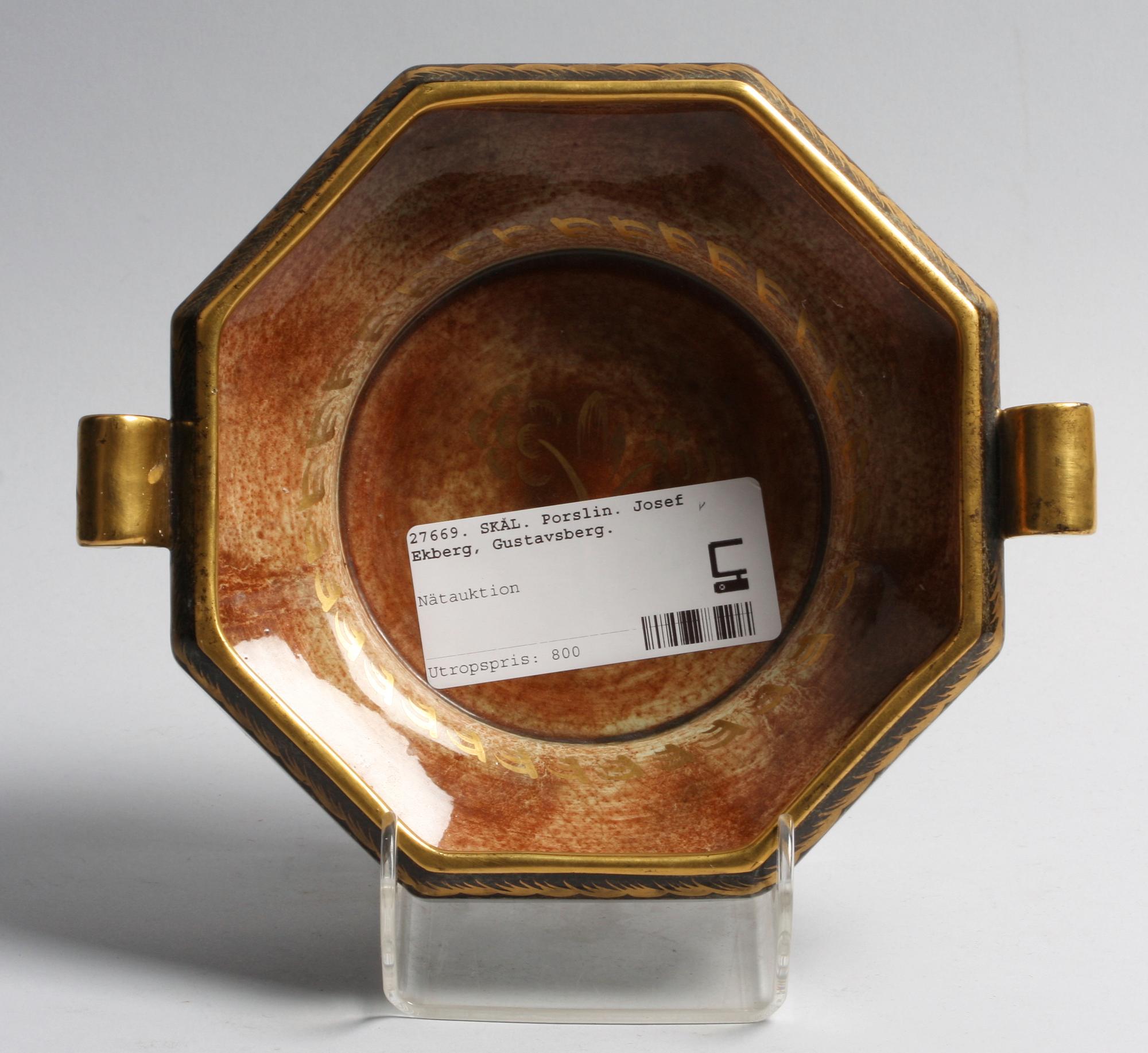SKÅL. Porslin. Josef Ekberg, Gustavsberg.