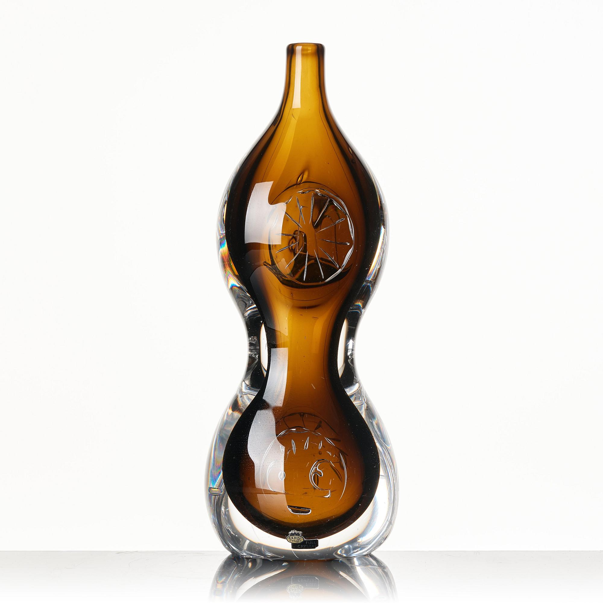 Bengt Edenfalk, a 'Thalatta' glass vase, Skruf, Sweden 1960s.