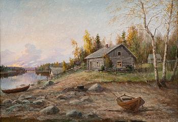 417. Nikolai Tervakorpi, BOATS ON THE SHORE.