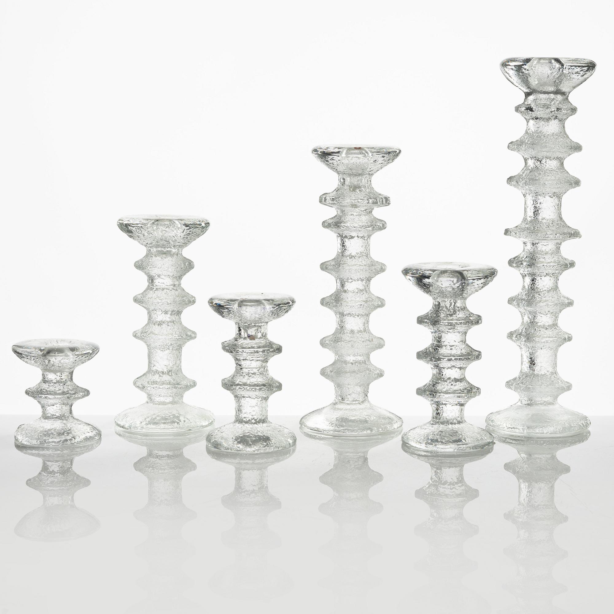 Timo Sarpaneva, ljusstakar, 16 st, glas, "Festivo", Iittala, Finland.