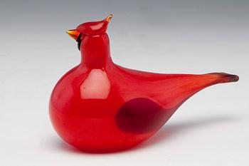 732. Oiva Toikka, A GLASS BIRD, RED CARDINAL.
