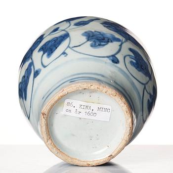 A blue and white jar, Ming dynasty (1368-1644).