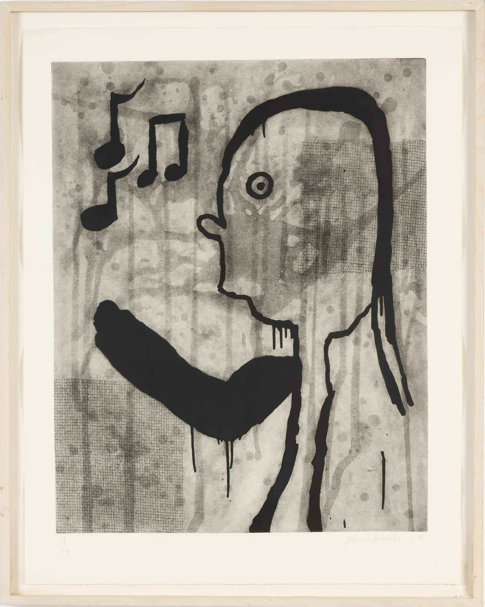 Donald Baechler, etsning, signerad 9/17.