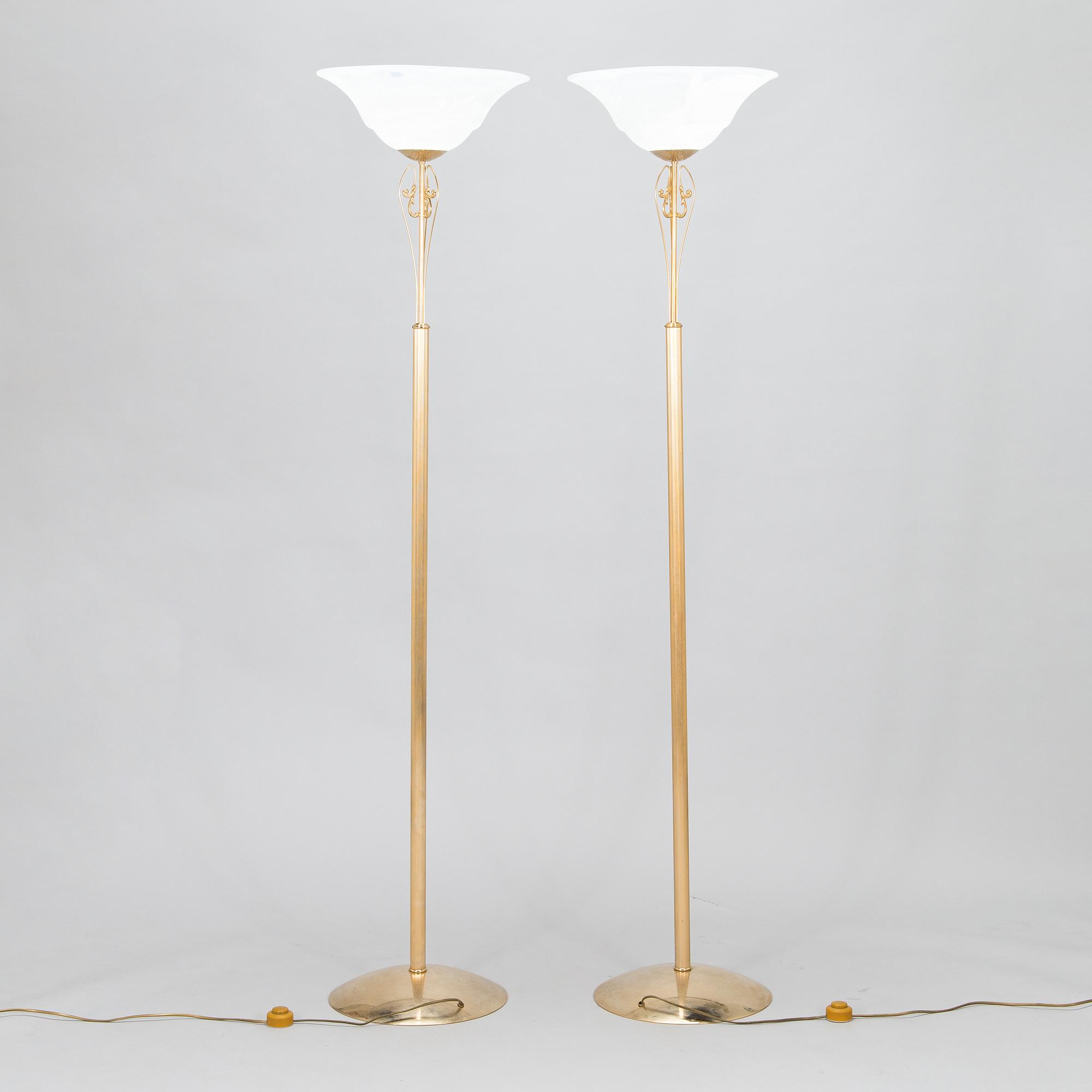 Golvlampor, ett par, Murano, Italien, 1900-talets slut.