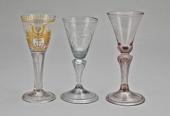 SPETSGLAS, 3 st, 1700-tal.