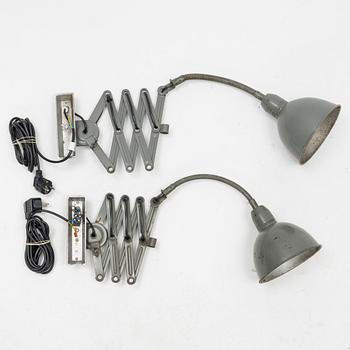 A pair of industrial wall lamps, Elektroinstala Jílové, Czechoslovakia, mid 20th Century.