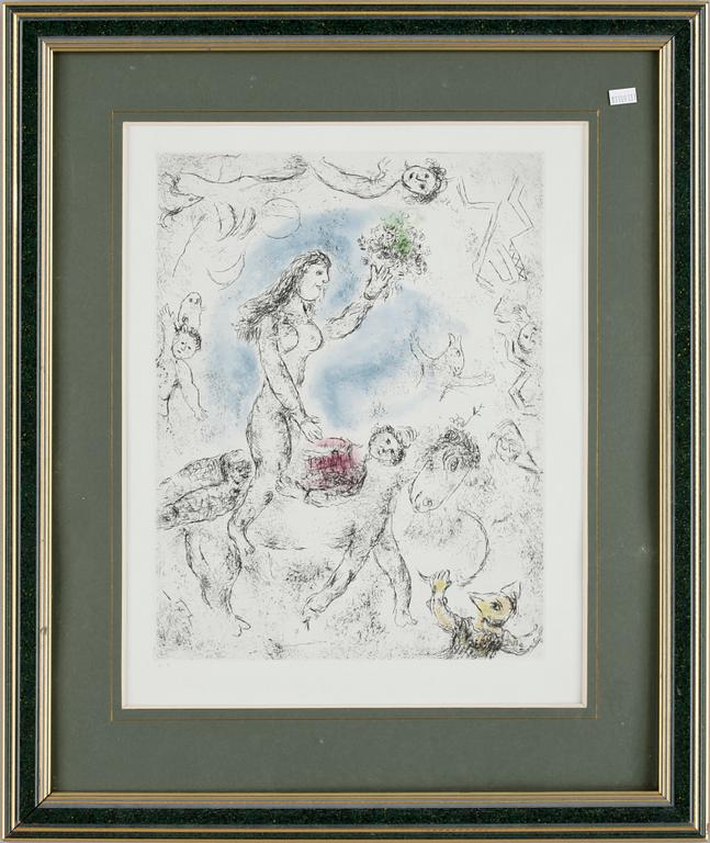 MARC CHAGALL, etsning och färgakvatint, 1900-tal.