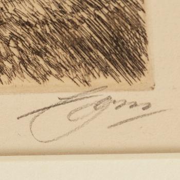 ANDERS ZORN, etsning, 1914, signerad med blyerts.