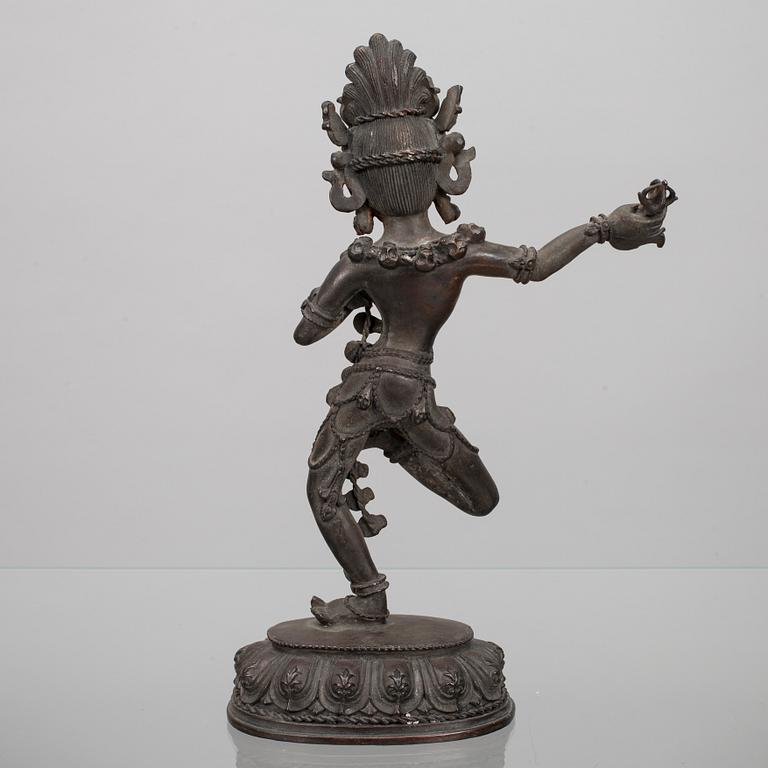 SKULPTUR, patinerad mässing, Tibet 1900-talets senare hälft.