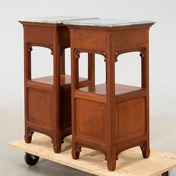 Bedside tables, a pair, Art Nouveau, early 20th century.