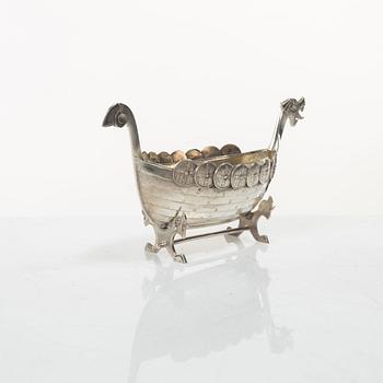 Viking ships/spice jars, 830/1000 silver, 8 pieces.