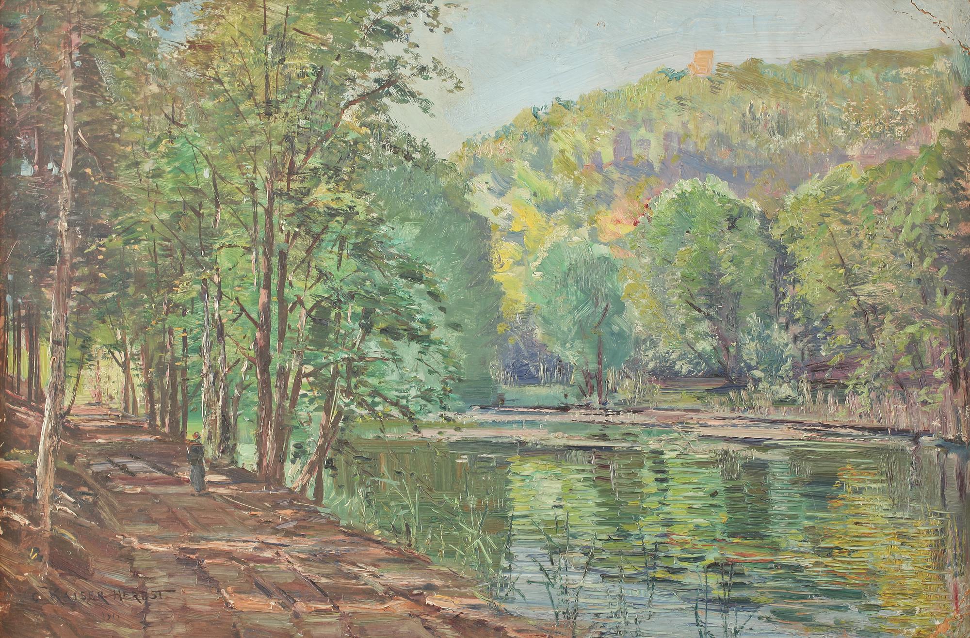 CARL KAISER-HERBST, olja på pannå, signerad och daterad 1914.