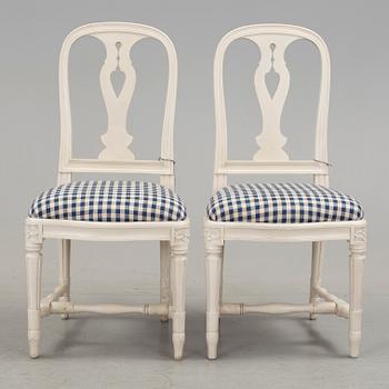 STOLAR, sex stycken, gustaviansk stil, "Hallunda", ur IKEA:s 1700-tals serie, sent 1900-tal.